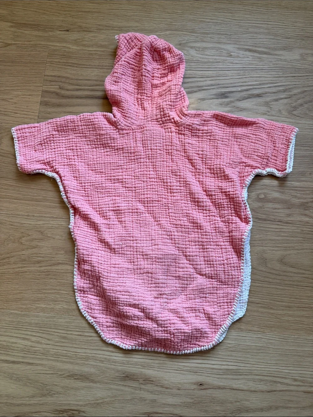 Tofino Towel Kids Hooded Towel Poncho in Coral - Soft Pull-On Beach Cover